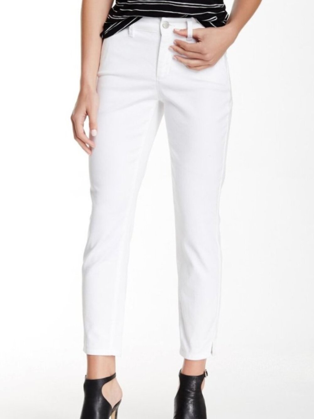 NYDJ NOT YOUR DAUGHTERS JEANS Aileen Stretch Ankle Trouser Jeans White Cropped 4